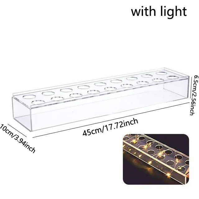 LuxeBloom - LED Rectangular Acrylic Floral Vase