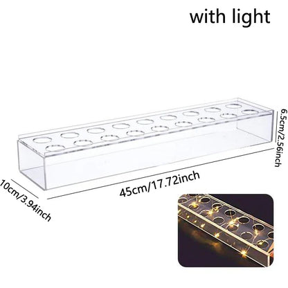 LuxeBloom - LED Rectangular Acrylic Floral Vase