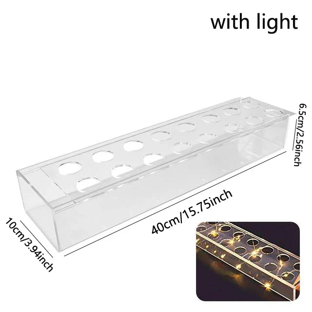 LuxeBloom - LED Rectangular Acrylic Floral Vase