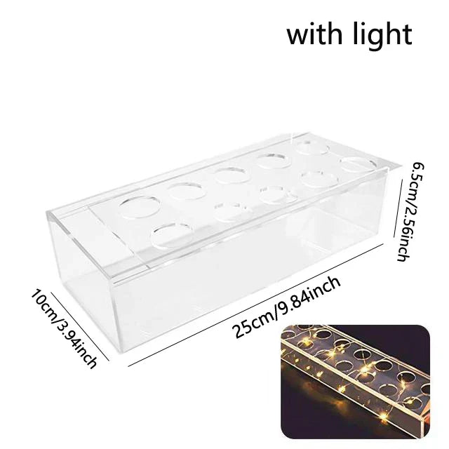 LuxeBloom - LED Rectangular Acrylic Floral Vase