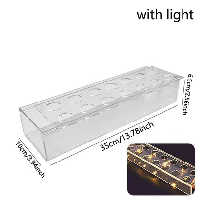 LuxeBloom - LED Rectangular Acrylic Floral Vase