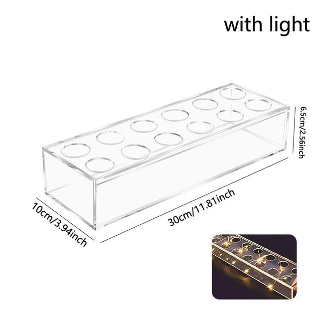 LuxeBloom - LED Rectangular Acrylic Floral Vase